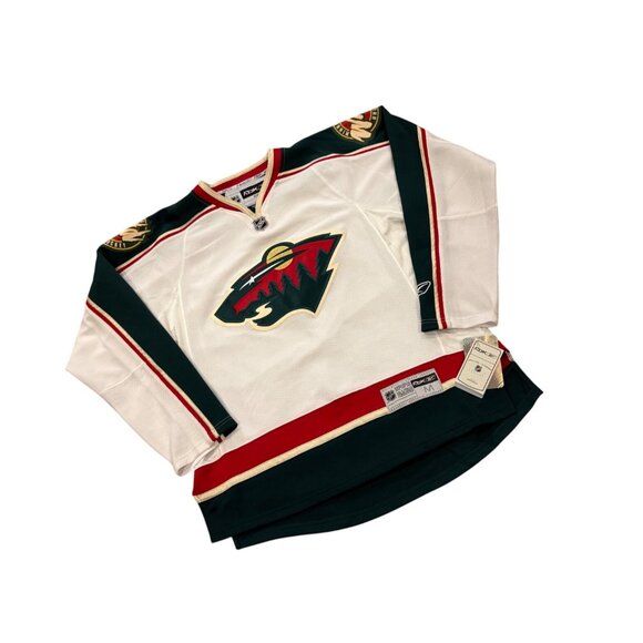 Deadstock Reebok Minnesota Wild White Stitched NHL Hockey Jersey Men's Medium - Picture 3 of 9